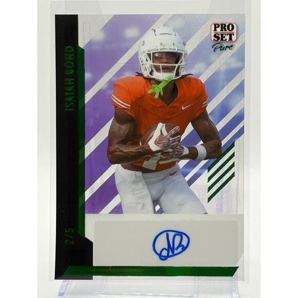 2024 Leaf Pro Set Pure Isaiah Bond Green Stardust Auto 2/5 SSP Texas Browns - Picture 1 of 2